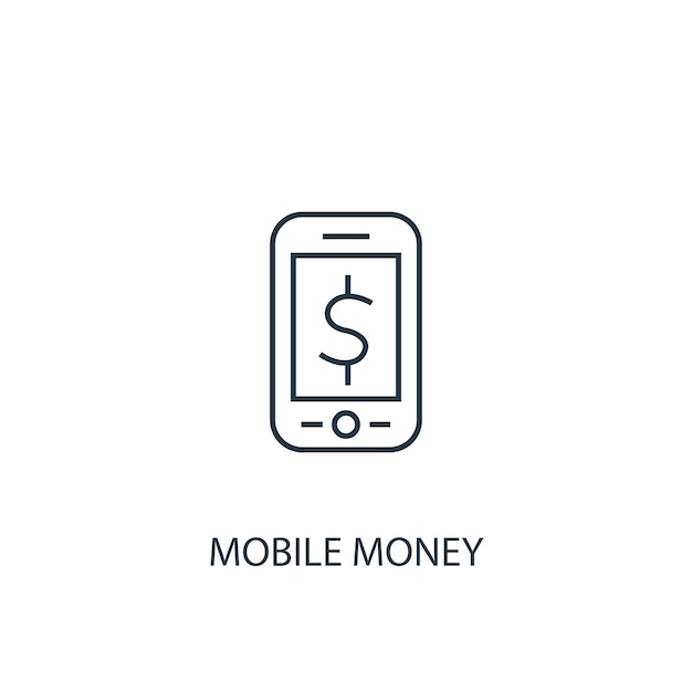 Mobile money concept line icon. Simple element illustration. mobile money concept outline symbol design. Can be used for web and mobile UI/UX