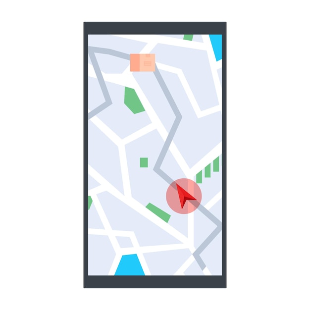 Mobile navigation flat icon design 