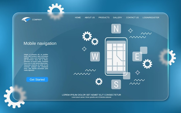 Mobile navigation vector concept illustration