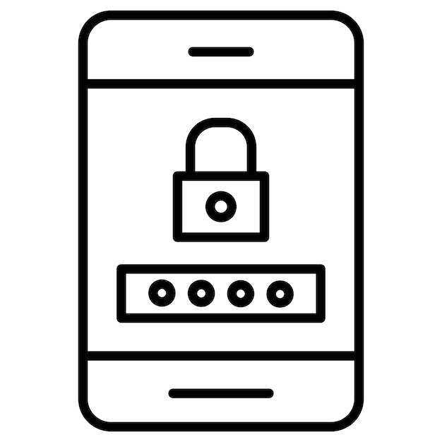 Mobile Password Vector Illustration