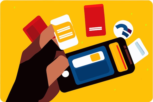 Vector mobile payment vector illustration