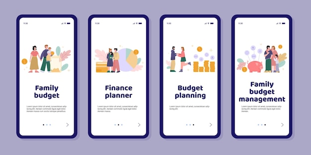 Mobile phone apps for planning family budget and management financial income