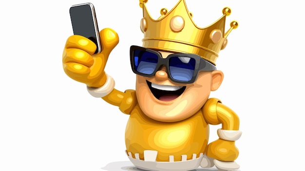 Vector mobile phone cartoon character mascot