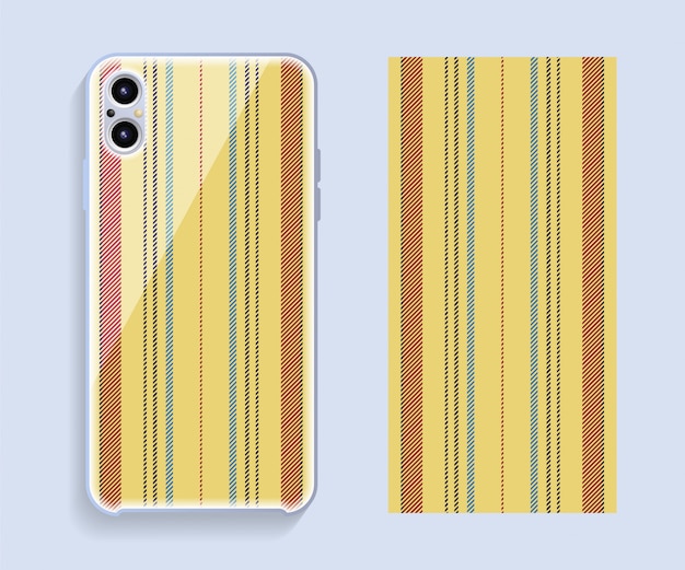 Mobile phone cover design. Template smartphone case vector pattern.