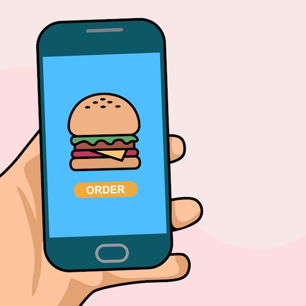 mobile phone food order concept