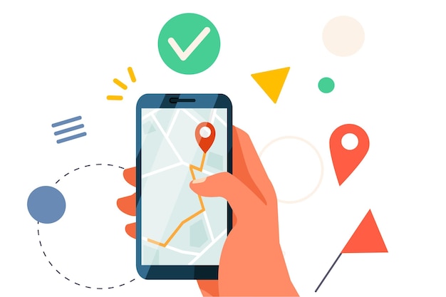 Vector mobile phone map application for navigation