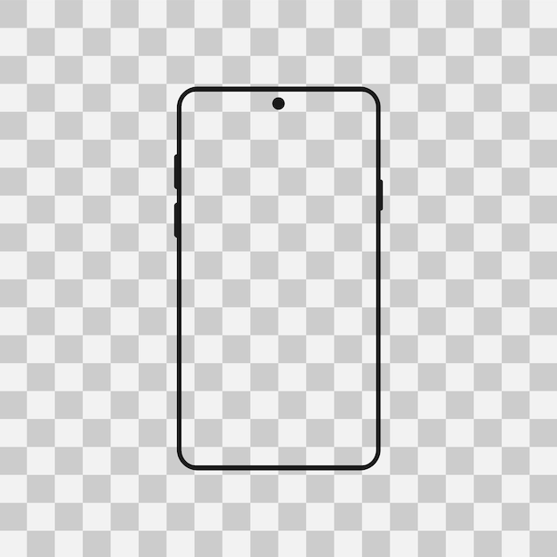 Vector mobile phone mockup isolated on transparent background vector