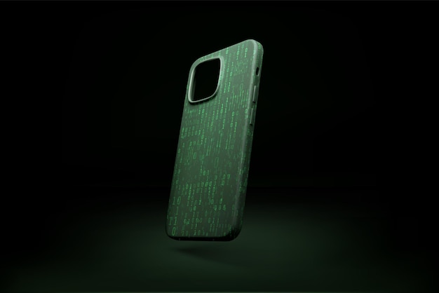 Mobile phone plastic case with binary code print