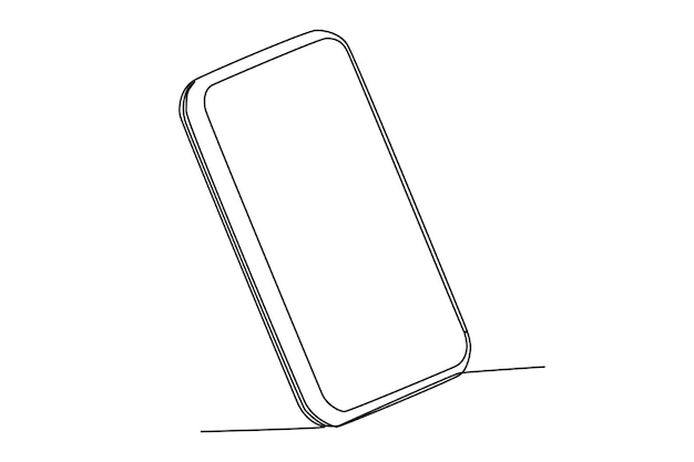 A mobile phone stands to form an obtuse angle Angles oneline drawing