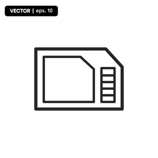 mobile phone starter card icon line vector illustration