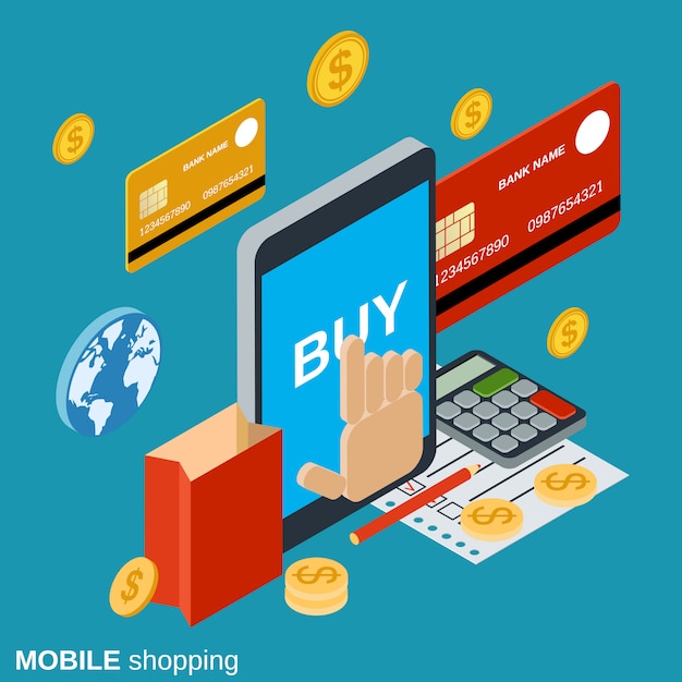 Mobile shopping illustration