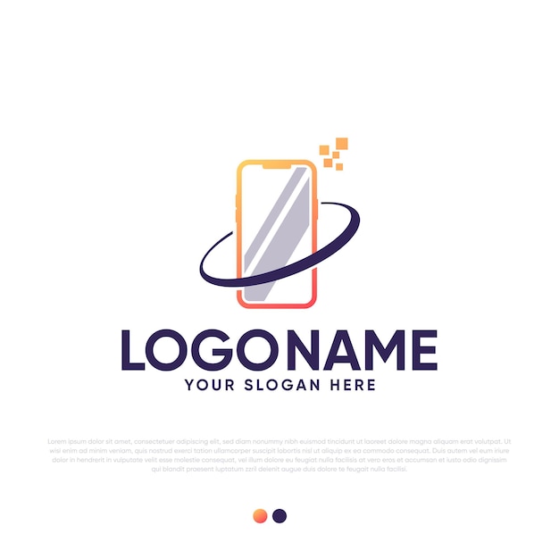 Mobile Tech Logo Design Premium Vector