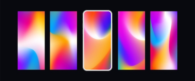 Mobile template background set modern gradient