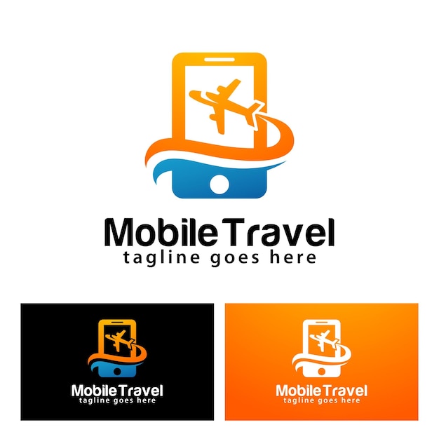 Mobile travel logo design template