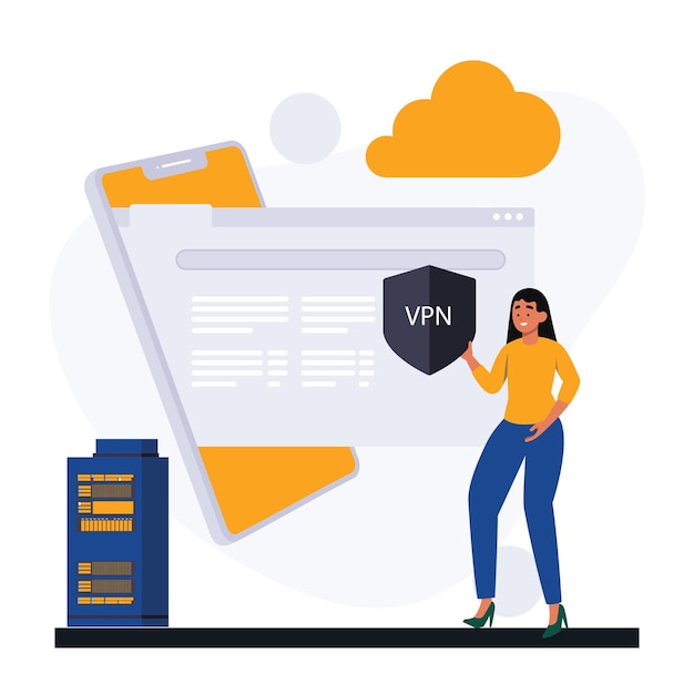 Mobile VPN illustration Concept Illustration