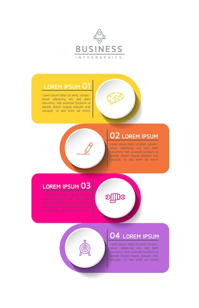 MobileCircular Connection Steps business Infographic Template with 4 Element