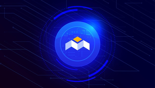 Mobox (MBOX) banner. MBOX coin cryptocurrency concept banner background.