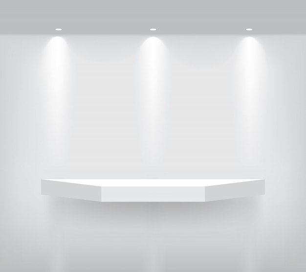 Mock up Realistic Empty Geometric Shelf for interior to Show Product