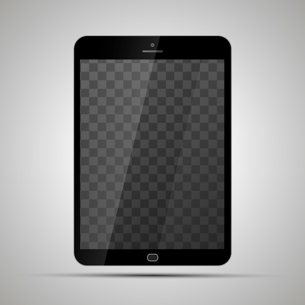 Vector mock up of realistic glossy tablet with transparent place for screen