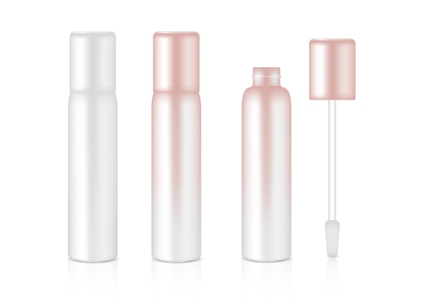 Mock up Realistic Rose Gold Bottle Cosmetic Lip Gloss Balm