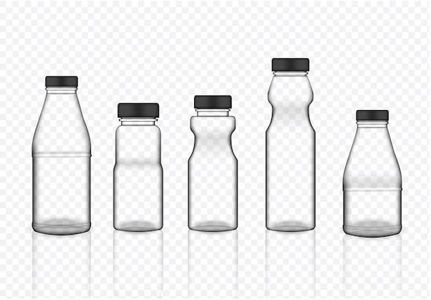 Mock up Realistic Transparent Plastic Packaging Bottle