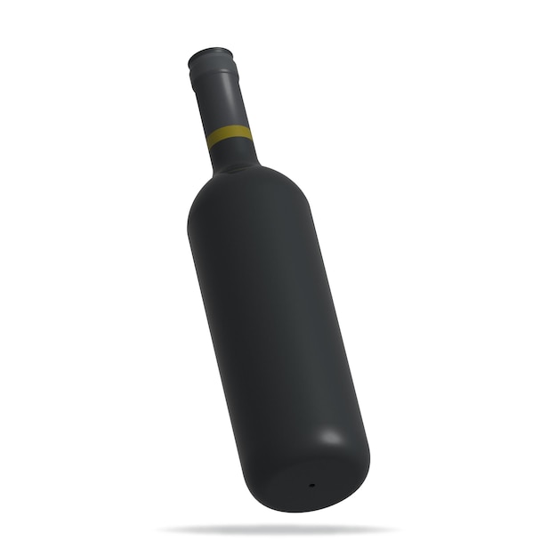 Mockup black wine bottle 3D