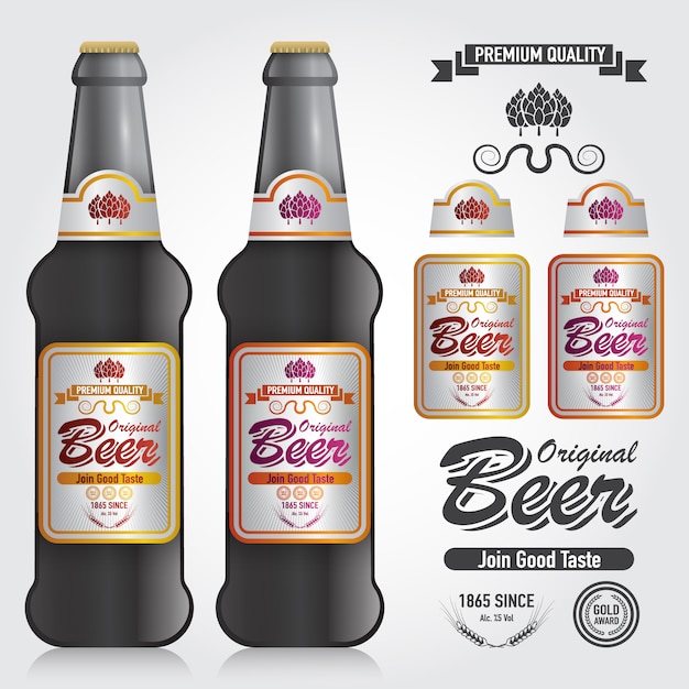 Mockup Of Bottle Vector And Design Premium Label Of Beer