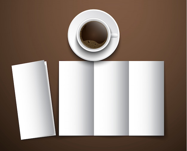 Mockup of the coffee menu with a cup of coffee