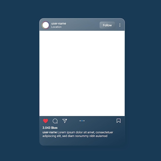 Vector mockup intagram glassmorphism