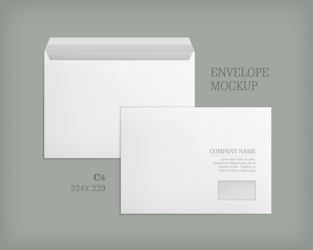 Vector mockup open and closed envelopes