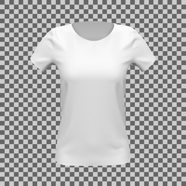 Mockup of realistic white basic women tshirt