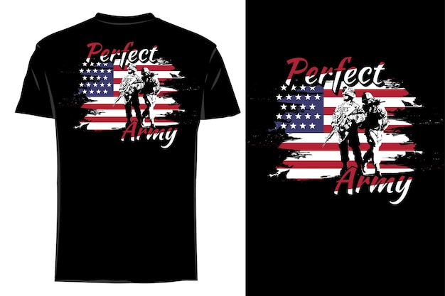 Mockup t-shirt silhouette perfect army retro vintage