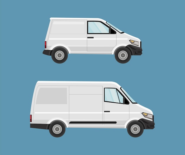 Mockup vans white vehicles