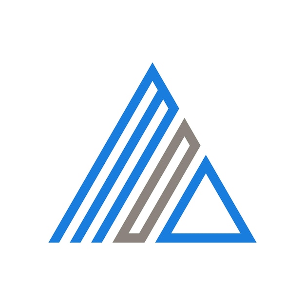 MOD triangle that is blue and white logo