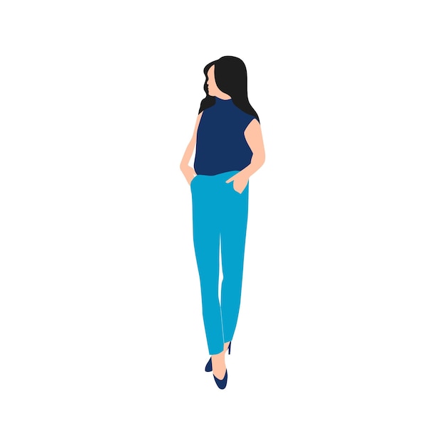 Model wearing cloth vector illustration