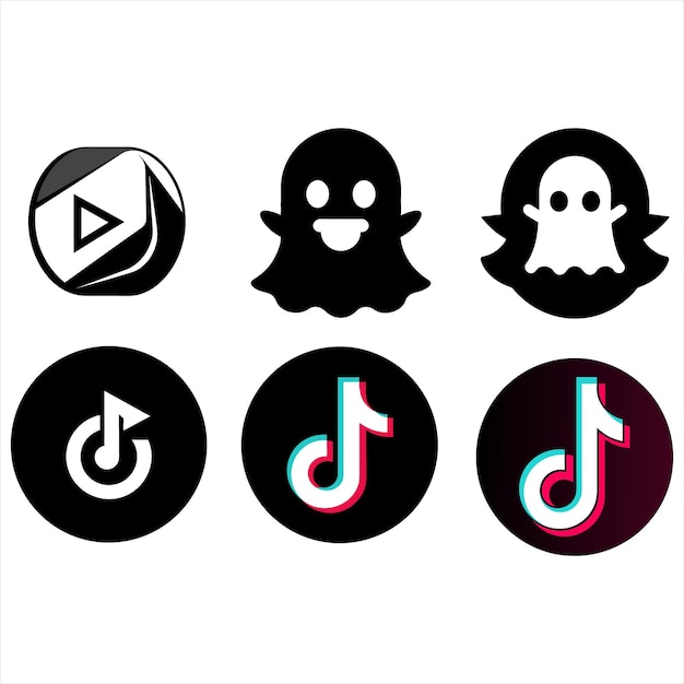 Vector modemodern social media icon setrn social media icon set