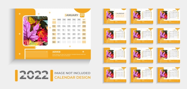 modern 2022 desk calendar design