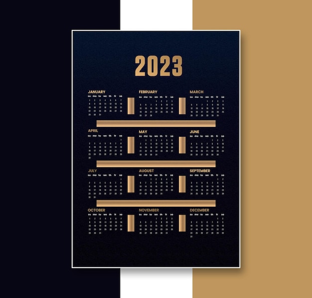 Modern 2023 annual calendar template