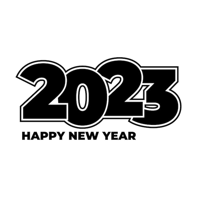 Modern 2023 happy new year logo