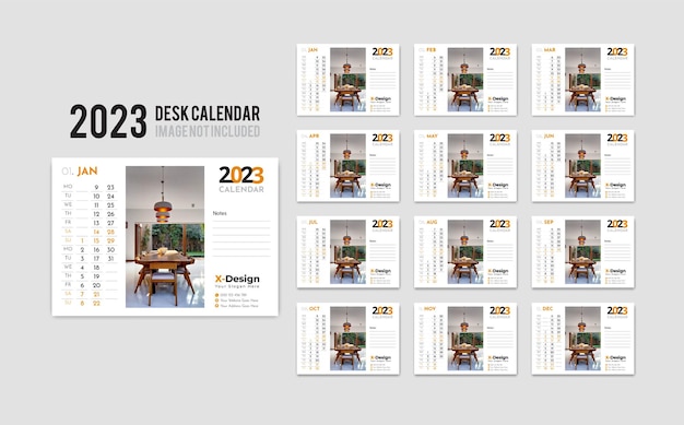 Modern 2023 new year desk calendar for your business planner