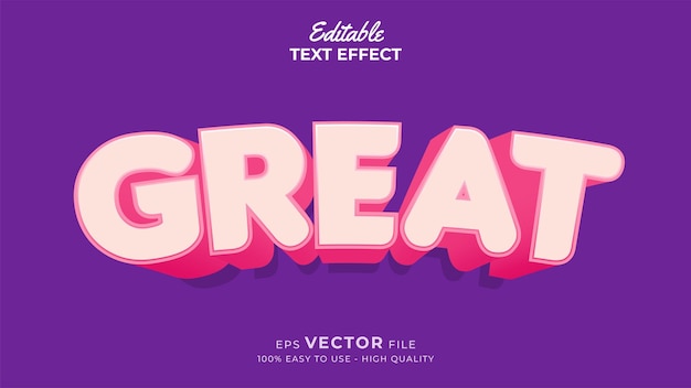 Modern 3d Alphabet comic style title text effect for banner Vector illustration