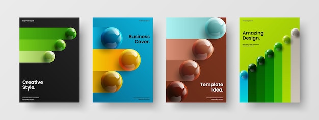 Modern 3D balls flyer layout collection