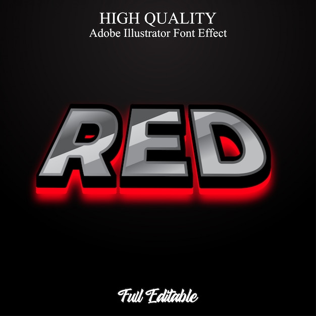 modern 3d bold with red light text style editable font effect