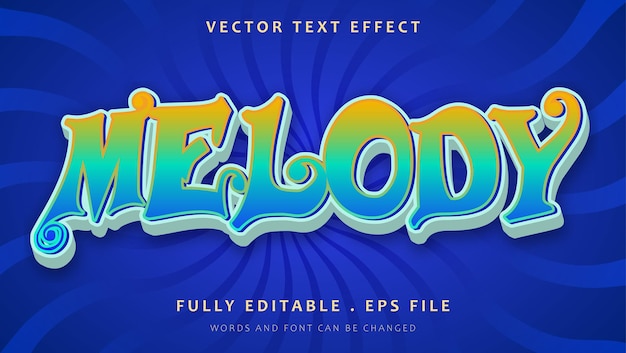 Modern 3d Colorful Word Melody Editable Text Effect Design