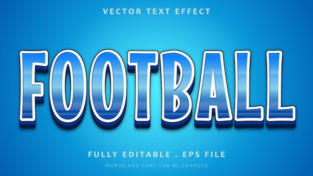 Modern 3d Gradient Blue Word Football Editable Text Effect Design Template