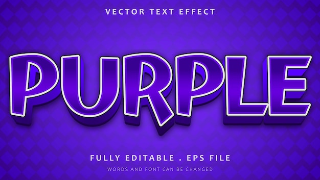 Modern 3d Gradient Purple Editable Text Effect Design Template