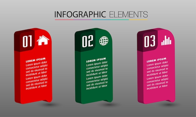 modern 3D Infographics text box template