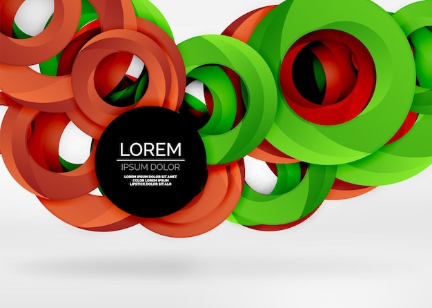 Modern 3d ring vector abstract background