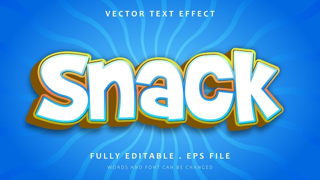 Modern 3d Word Snack Editable Text Effect Template