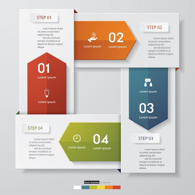 Modern 4 options presentation business infographics template